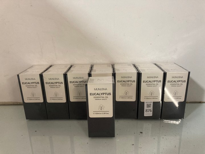 Lot 878  
            Marchington SR14 - Parcel Delivery Only 

                
15 X MUNUSNA 100ML EUCALYPTUS ESSENTIAL OILS - EXP: SEP 2028: LOCATION - C2