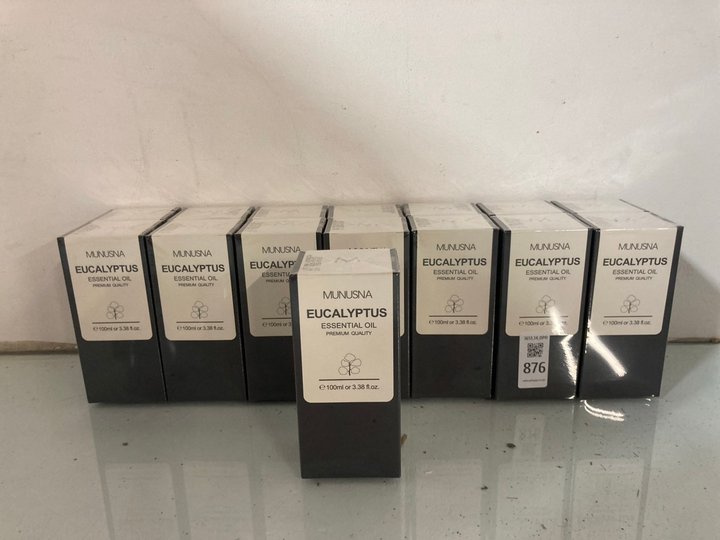 Lot 879  
            Marchington SR14 - Parcel Delivery Only 

                
15 X MUNUSNA 100ML EUCALYPTUS ESSENTIAL OILS - EXP: SEP 2028: LOCATION - C2