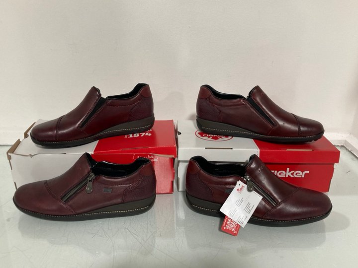 Lot 919  
            Marchington SR14 - Parcel Delivery Only 

                
2 X PAIRS OF RIEKER LEATHER SHOES IN RED - 6/6.5: LOCATION - C4