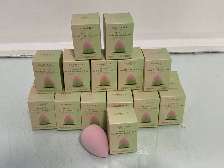 Lot 940  
            Marchington SR14 - Parcel Delivery Only 

                
QTY OF CLOMANA BEAUTY MAGIC MARSHMALLOW SPONGES FOR FOUNDATION, CONCEALER, CREAM ...