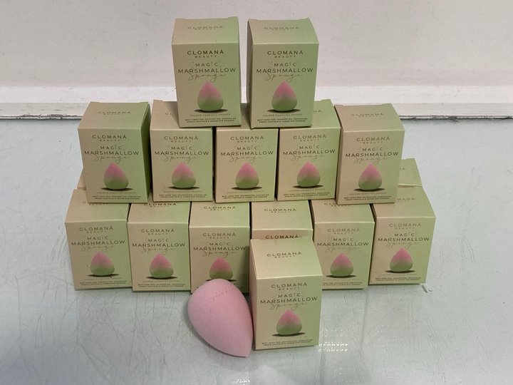 Lot 941  
            Marchington SR14 - Parcel Delivery Only 

                
QTY OF CLOMANA BEAUTY MAGIC MARSHMALLOW SPONGES FOR FOUNDATION, CONCEALER, CREAM ...
