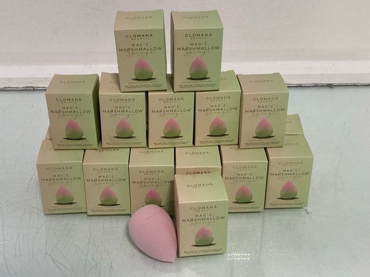 Lot 943  
            Marchington SR14 - Parcel Delivery Only 

                
QTY OF CLOMANA BEAUTY MAGIC MARSHMALLOW SPONGES FOR FOUNDATION, CONCEALER, CREAM ...