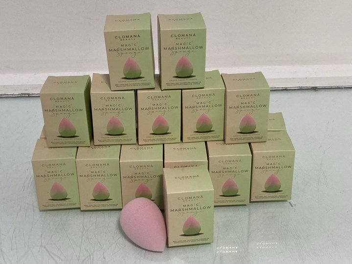 Lot 946  
            Marchington SR14 - Parcel Delivery Only 

                
QTY OF CLOMANA BEAUTY MAGIC MARSHMALLOW SPONGES FOR FOUNDATION, CONCEALER, CREAM ...