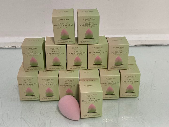 Lot 947  
            Marchington SR14 - Parcel Delivery Only 

                
QTY OF CLOMANA BEAUTY MAGIC MARSHMALLOW SPONGES FOR FOUNDATION, CONCEALER, CREAM ...