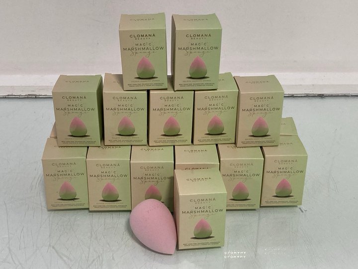 Lot 950  
            Marchington SR14 - Parcel Delivery Only 

                
QTY OF CLOMANA BEAUTY MAGIC MARSHMALLOW SPONGES FOR FOUNDATION, CONCEALER, CREAM ...