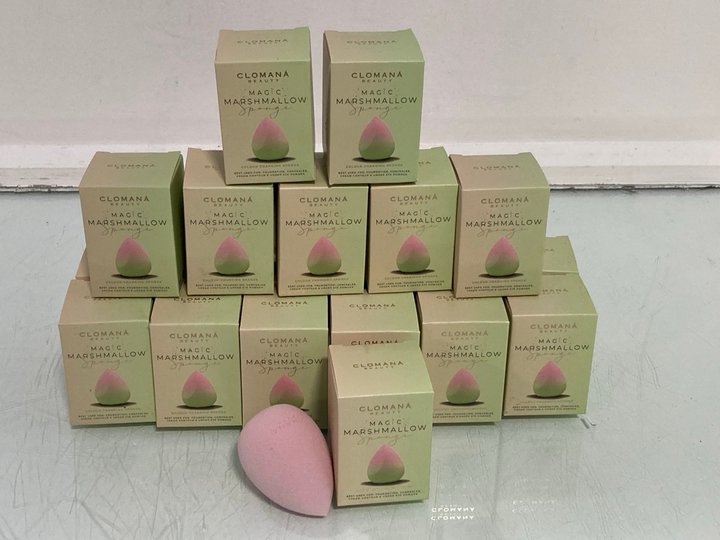 Lot 951  
            Marchington SR14 - Parcel Delivery Only 

                
QTY OF CLOMANA BEAUTY MAGIC MARSHMALLOW SPONGES FOR FOUNDATION, CONCEALER, CREAM ...