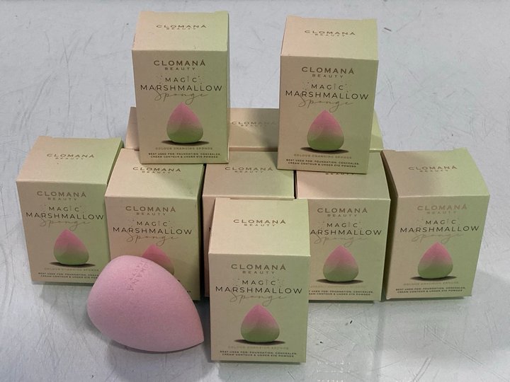 Lot 956  
            Marchington SR14 - Parcel Delivery Only 

                
QTY OF CLOMANA BEAUTY MAGIC MARSHMALLOW SPONGES FOR FOUNDATION, CONCEALER, CREAM ...