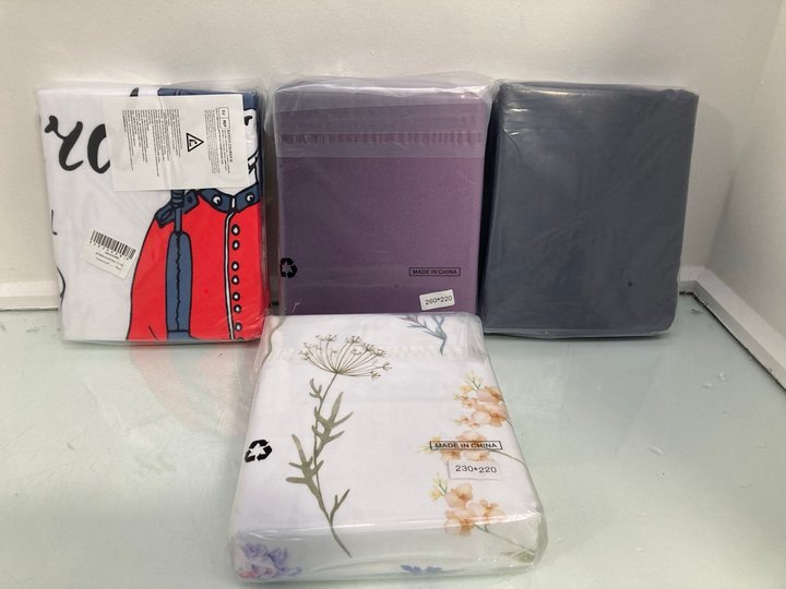 Lot 964  
            Marchington SR14 - Parcel Delivery Only 

                
4 X ASSORTED DUVET SETS TO INCLUDE 200 X 200CM DOUBLE DUVET SET IN GREY: LOCATION...