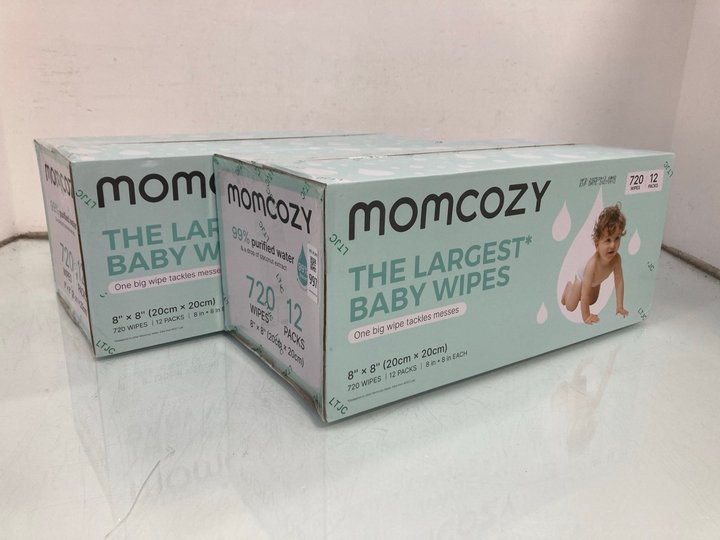 Lot 997  
            Marchington SR14 - Parcel Delivery Only 

                
2 X BOXES OF 12 PACKS OF MOMCOZY WATER WIPES: LOCATION - C9