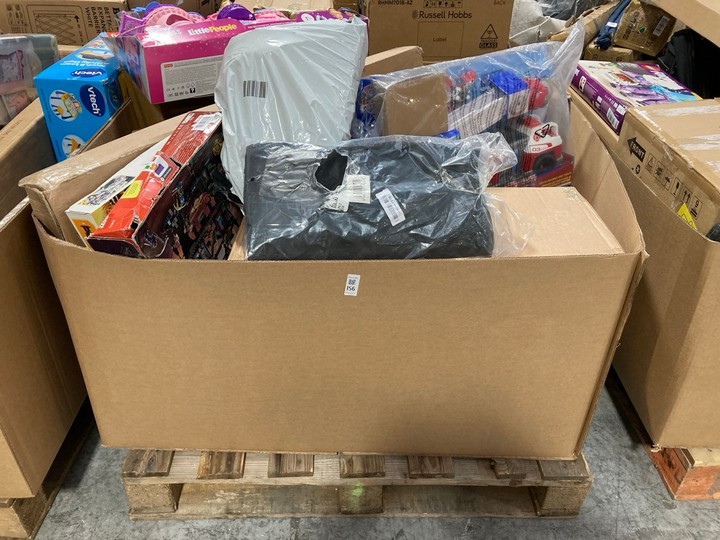 Lot 156  
            Marchington SR15 - Delivery or Collection 

                
PALLET OF ASSORTED ITEMS TO INCLUDE FISHER PRICE LITTLE PEOPLE MAGIC LIGHTS & DAN...