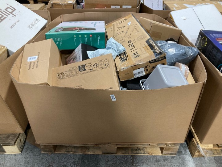 Lot 159  
            Marchington SR15 - Delivery or Collection 

                
PALLET OF ASSORTED ITEMS TO INCLUDE SNAILAX SL-228 SHIATSU MASSAGE CUSHION WITH H...