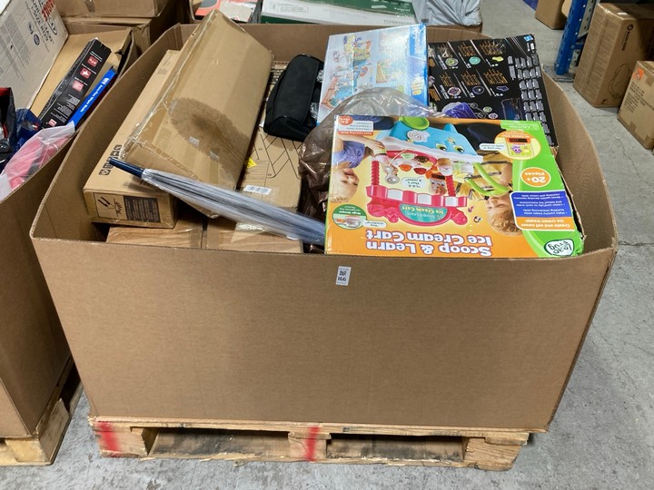 Lot 166  
            Marchington SR15 - Delivery or Collection 

                
PALLET OF ASSORTED ITEMS TO INCLUDE LEAP FROG SCOOP & LEARN ICE CREAM CART: LOCAT...