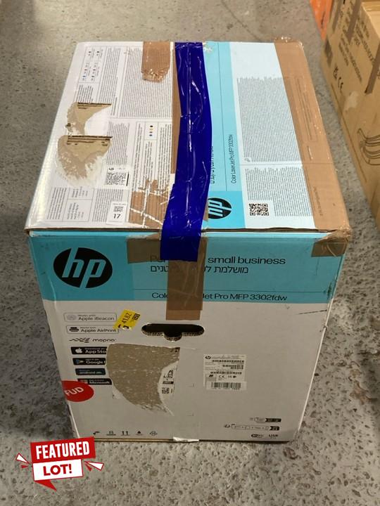 Lot 17  
            Marchington SR15 - Delivery or Collection 

                
HP PERFECT FOR SMALL BUSINESS COLOR LASERJET PRO MFP 3302FDW PRINTER ORIGINAL RRP...