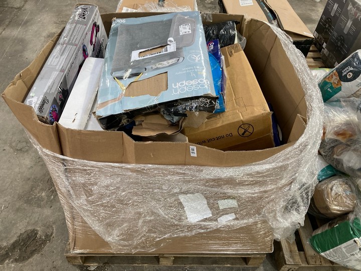 Lot 185  
            Marchington SR15 - Delivery or Collection 

                
PALLET OF ASSORTED ITEMS TO INCLUDE JOSEPH JOSEPH TOTA 90L EASY EMPTY LAUNDRY BAS...