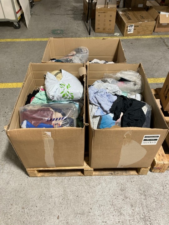 Lot 240  
            Marchington SR15 - Delivery or Collection 

                
PALLET OF ASSORTED CLOTHES TO INCLUDE T SHIRT IN BLACK: LOCATION - A4 (KERBSIDE P...