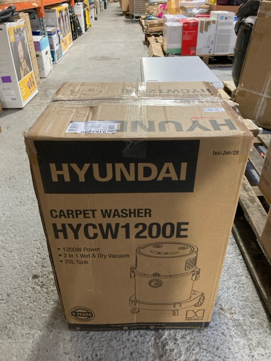 Lot 243  
            Marchington SR15 - Delivery or Collection 

                
HYUNDAI CARPET WASHER - MODEL: HYCW1200E - ORIGINAL RRP £100: LOCATION - A5