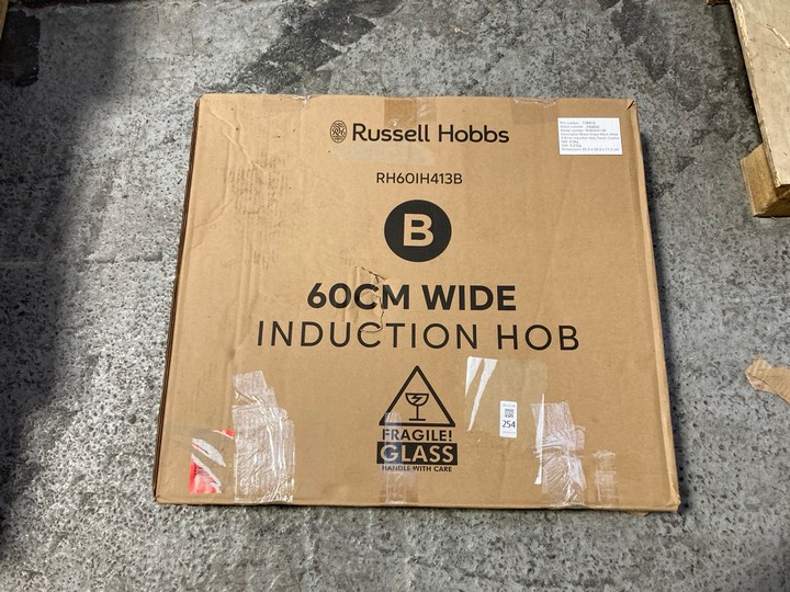Lot 254  
            Marchington SR15 - Delivery or Collection 

                
RUSSELL HOBBS 60CM WIDE INDUCTION HOB - MODEL: RH60IH413B - ORIGINAL RRP £179: LO...