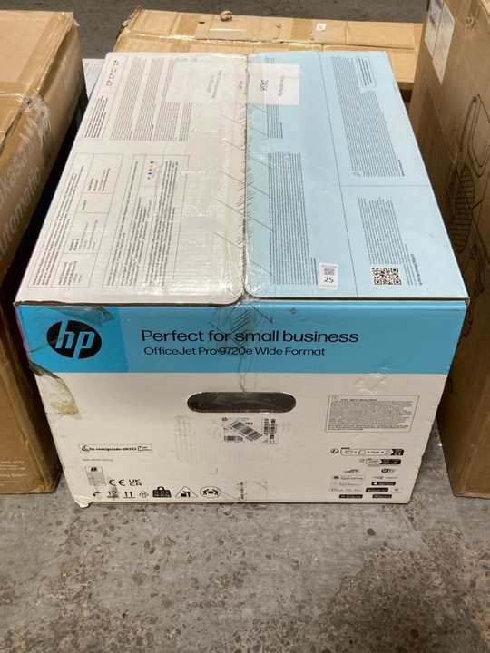 Lot 25  
            Marchington SR15 - Delivery or Collection 

                
HP PERFECT FOR SMALL BUSINESS OFFICE JET PRO 9720E WIDE FORMAT PRINTER ORIGINAL R...