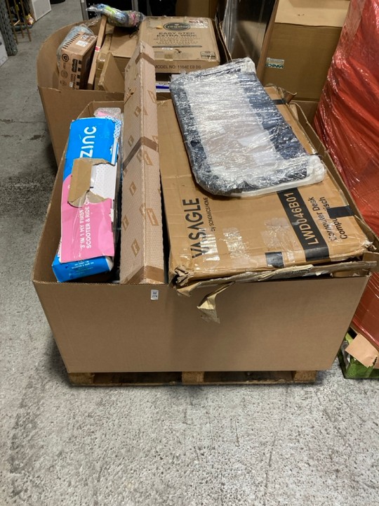 Lot 274  
            Marchington SR15 - Delivery or Collection 

                
PALLET OF ASSORTED ITEMS TO INCLUDE SONGMICS COMPUTER DESK IN DARK OAK: LOCATION ...