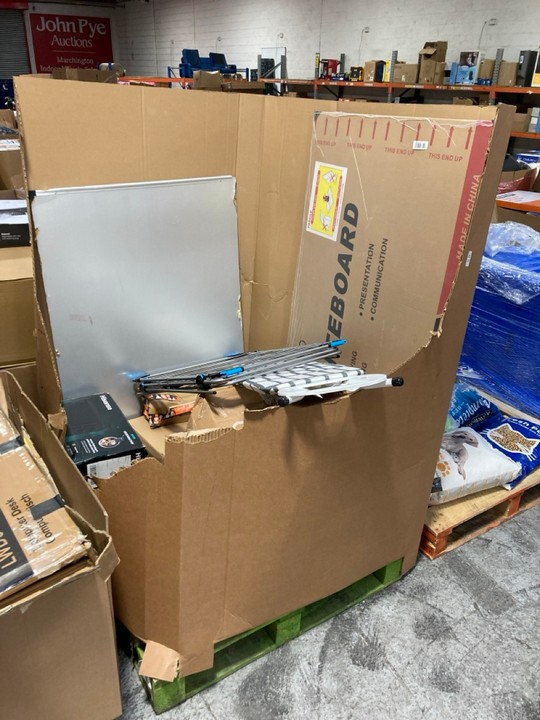 Lot 275  
            Marchington SR15 - Delivery or Collection 

                
PALLET OF ASSORTED HOUSEHOLD ITEMS TO INCLUDE VIS PRO LARGE WHITEBOARD: LOCATION ...