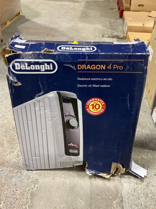 Lot 27  
            Marchington SR15 - Delivery or Collection 

                
DELONGHI DRAGON 4 PRO ELECTRIC OIL FILLED RADIATOR ORIGINAL RRP: £175: LOCATION - A1
