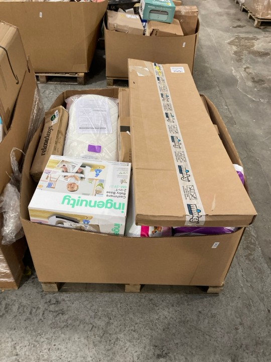 Lot 285  
            Marchington SR15 - Delivery or Collection 

                
PALLET OF ASSORTED ITEMS TO INCLUDE INGENUITY CASHMERE BABY BASE 2 IN 1 - 6 MONTH...