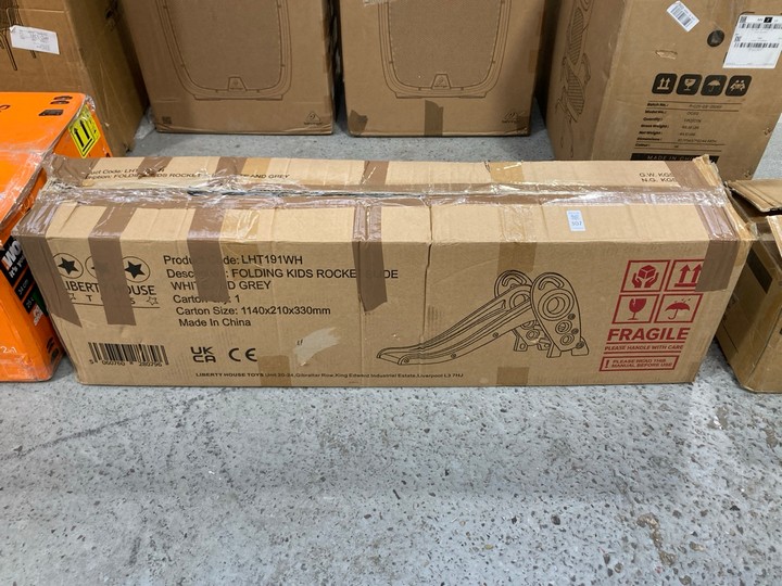 Lot 307  
            Marchington SR15 - Delivery or Collection 

                
LIBERTY HOUSE FOLDING KIDS ROCKET SLIDE IN WHITE & GREY: LOCATION - A1