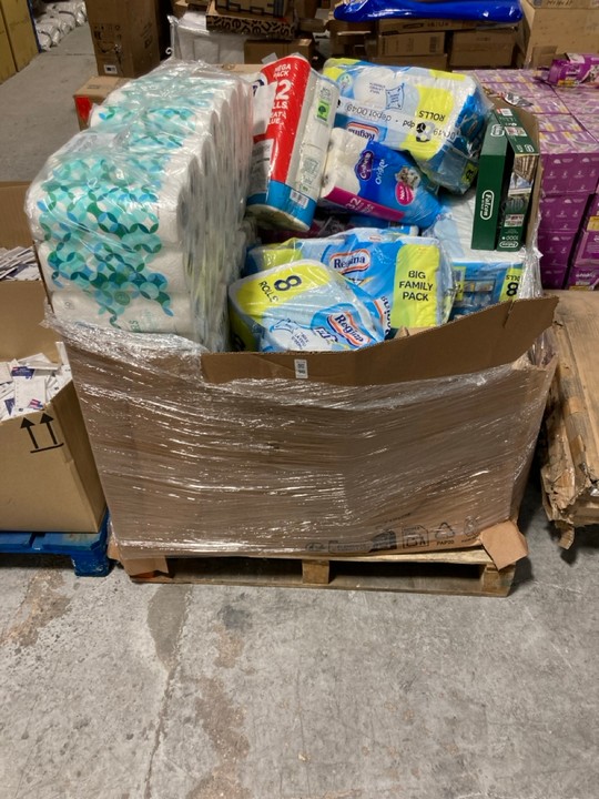 Lot 90  
            Marchington SR15 - Delivery or Collection 

                
PALLET OF ASSORTED ITEMS TO INCLUDE BIG FAMILY PACK OF REGINA BLITZ HOUSEHOLD TOW...