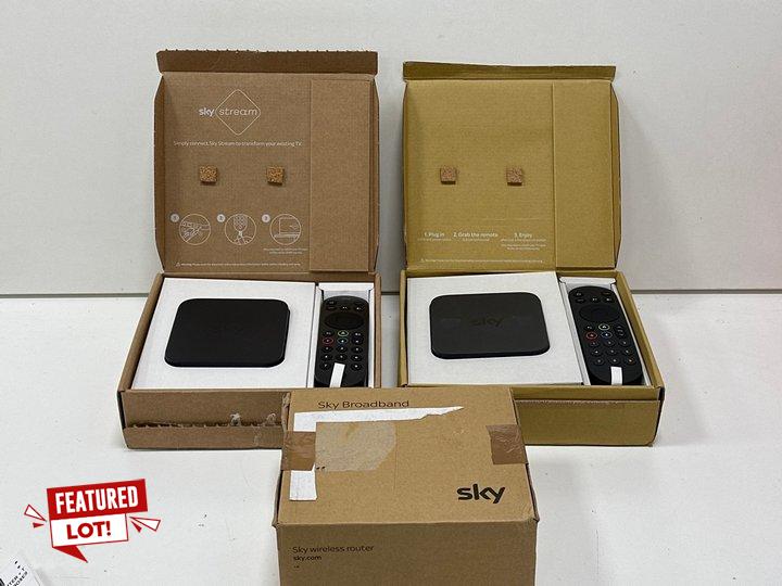 Lot 141  
            Marchington - Parcel Delivery Only 

                
SKY BROADBAND & 2 X PUCKS TV STREAMING DEVICE IN BLACK. (WITH BOXES & ACCESSORIES...