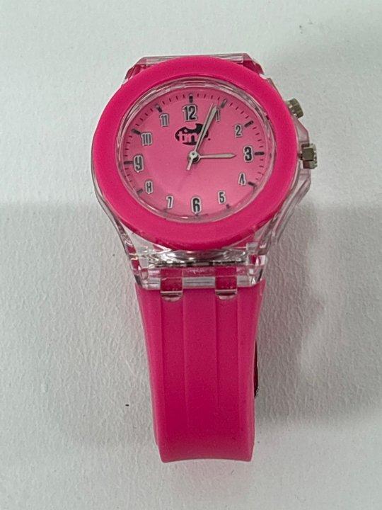 Lot 159  
            Marchington - Parcel Delivery Only 

                
QTY X3 TINC BOOGIE LED FLASHING ANALOGUE WATCH  (ORIGINAL RRP - £39) IN PINK. [JP...