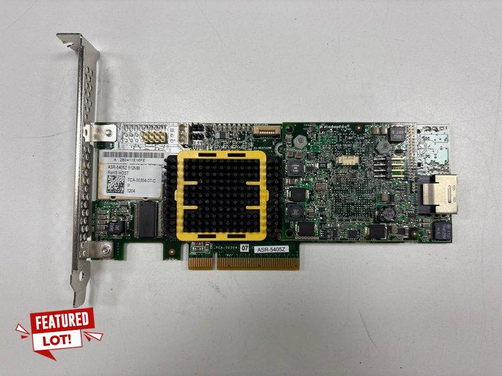 Lot 184  
            Marchington - Parcel Delivery Only 

                
ASR-5405Z SAS/SATA RAID CONTROLLER 512MB CACHE. (QUANTITY X5) [JPTM151419]