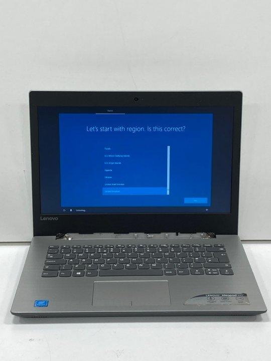Lot 206  
            Marchington - Parcel Delivery Only 

                
LENOVO IDEAPAD 320 14IAP 512 GB LAPTOP. (UNIT ONLY). INTEL PENTIUM CPU N4200 @ 1....