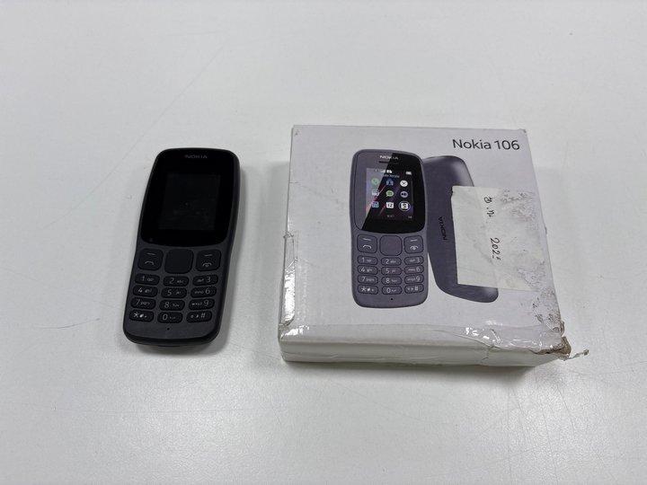 Lot 44  
            Marchington - Parcel Delivery Only 

                
NOKIA 106 MOBILE PHONE IN BLACK: MODEL NO TA-1114 (WITH BOX, CHARGER & SPARE BATT...