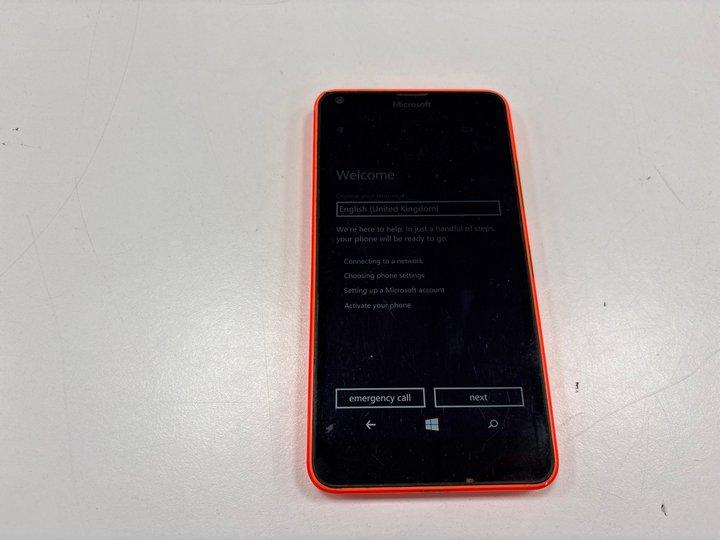 Lot 55  
            Marchington - Parcel Delivery Only 

                
MICROSOFT LUMIA 640 LTE 32GB SMARTPHONE IN NEON ORANGE: MODEL NO SM-G930F (UNIT O...