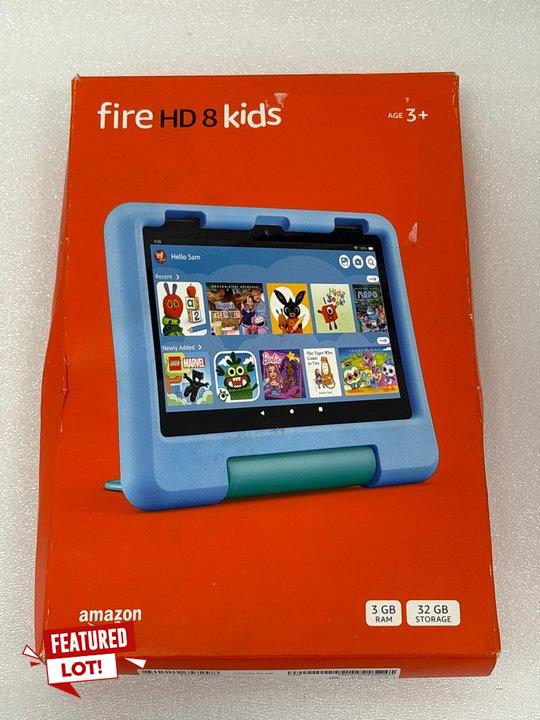 Lot 63  
            Marchington - Parcel Delivery Only 

                
 KIDS FIRE HD 8 32GB TABLET WITH WIFI (ORIGINAL RRP - £64) IN BLACK. (WITH BOX & ...