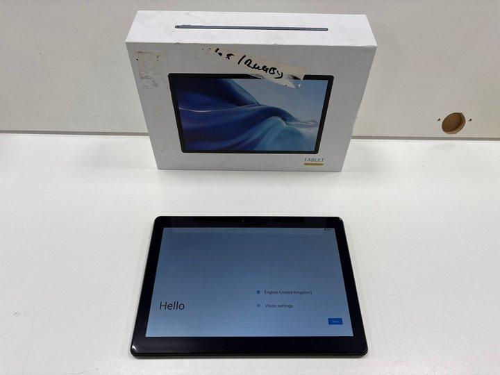 Lot 74  
            Marchington - Parcel Delivery Only 

                
UNBRANDED TB02 256GB TABLET WITH WIFI IN BLACK. (WITH BOX, CASE, KEYBOARD, STYLUS...
