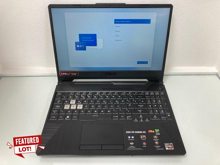 Lot 80  
            Marchington - Parcel Delivery Only 

                
ASUS TUF GAMING A15 FA506NF 512GB LAPTOP IN COOL SILVER. (WITH ADAPTER & POWER LE...