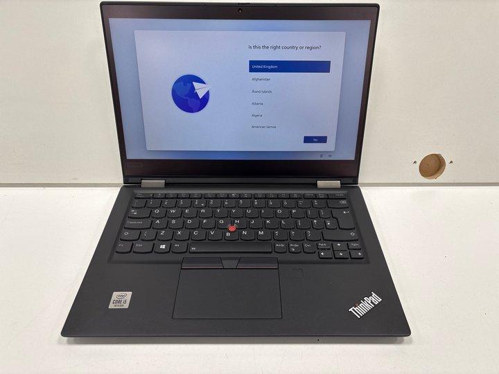 Lot 94  
            Marchington - Parcel Delivery Only 

                
LENOVO THINKPAD X13 YOGA GEN 1 256GB LAPTOP IN BLACK: MODEL NO 20SYS0E400 (WITH C...