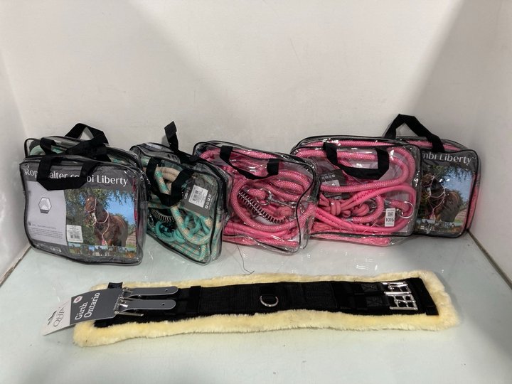 Lot 1016  
            Marchington SR12 - Parcel Delivery Only 

                
QTY OF ASSORTED HORSE ITEMS TO INCLUDE QHP DRESSAGE ONTARIO GIRTHS - SIZE 45CM: L...