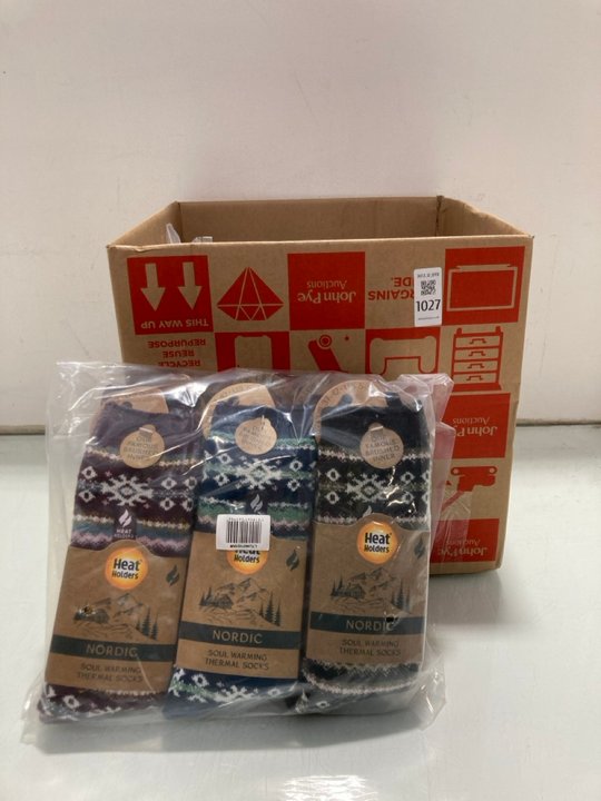 Lot 1027  
            Marchington SR12 - Parcel Delivery Only 

                
QTY OF NORDIC SOUL WARMING THERMAL SOCKS IN MULTI: LOCATION - E14
