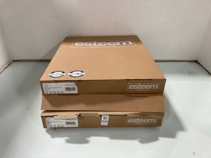 Lot 1042  
            Marchington SR12 - Parcel Delivery Only 

                
3 X ESTEEM BATHROOMS THERMOSET SEMI WRAP OVER SOFT CLOSE TOILET SEATS: LOCATION -...