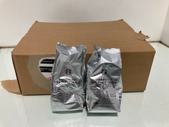 Lot 1073  
            Marchington SR12 - Parcel Delivery Only 

                
QTY OF STARBUCKS PIKE PLACE ROAST MEDIUM ROAST GROUND COFFEE 142G - BB: 09/26: LO...