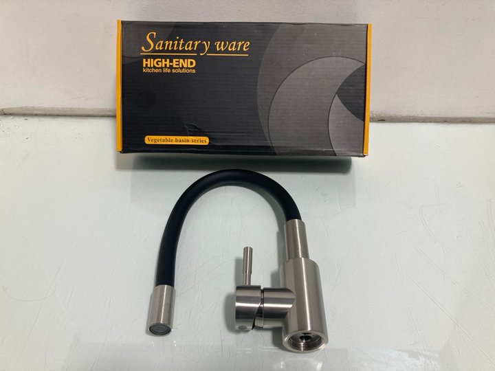 Lot 108  
            Marchington SR12 - Parcel Delivery Only 

                
KITCHEN MIXER TAP WITH FLEXIBLE SILICONE HOSE BLACK AND STAINLESS STEEL: LOCATION...