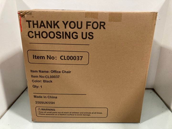 Lot 1126  
            Marchington SR12 - Parcel Delivery Only 

                
OFFICE CHAIR IN BLACK: LOCATION - E9