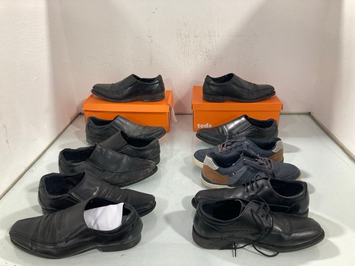 Lot 1130  
            Marchington SR12 - Parcel Delivery Only 

                
QTY OF ASSORTED PAIRS OF SHOES TO INCLUDE TEDS EVERYDAY LACE UP SHOES IN BLACK - ...