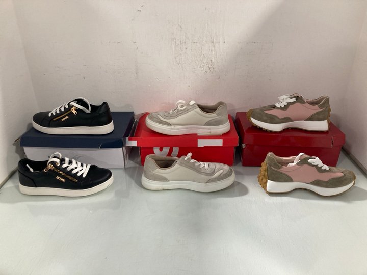 Lot 1131  
            Marchington SR12 - Parcel Delivery Only 

                
3 X ASSORTED PAIRS OF SHOES TO INCLUDE KATE APPLEBY TRAINERS IN PINK/BROWN - UK S...