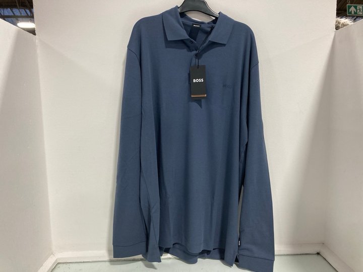 Lot 1161  
            Marchington SR12 - Parcel Delivery Only 

                
HUGO BOSS LONG SLEEVE POLO SHIRT IN BLUE - SIZE: 3XL - ORIGINAL RRP: £129.00: LOC...