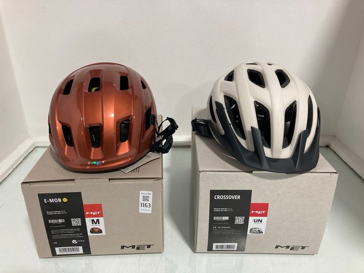 Lot 1163  
            Marchington SR12 - Parcel Delivery Only 

                
MET E-MOB BICYCLE HELMET IN BURNT ORANGE - SIZE: MEDIUM TO INCLUDE MET CROSSOVER ...