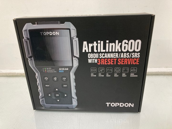 Lot 1178  
            Marchington SR12 - Parcel Delivery Only 

                
TOPDON ARTILINK 600 OBDII SCANNER/ABS/SRS WITH 3 RESET SERVICE - ORIGINAL RRP: £1...