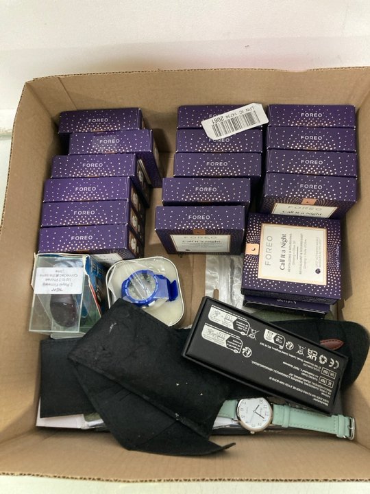 Lot 1188  
            Marchington SR12 - Parcel Delivery Only 

                
QTY OF ASSORTED ITEMS TO INCLUDE FOREO CALL IT A NIGHT REVITALISING & NOURISHING ...